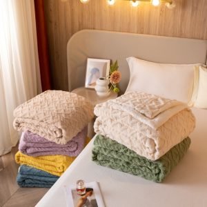 Coral Velvet Taffel Cashmere Lamb Wool Blanket Quilt Cover Blanket