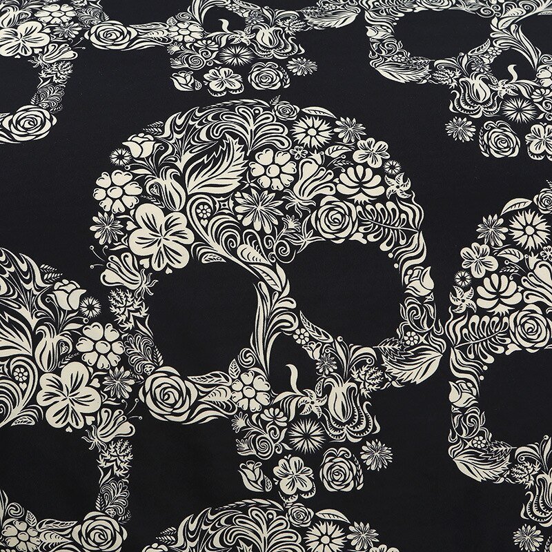 Flower-Skull-Beddings-and-Bed-Sets-Black-Color-Duvet-Cover-King-Size-Luxury-Sugar-Skull-Bedding-3