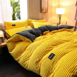 Winter Warm Velvet Duvet Cover Couple 2 People King Comforter Cover